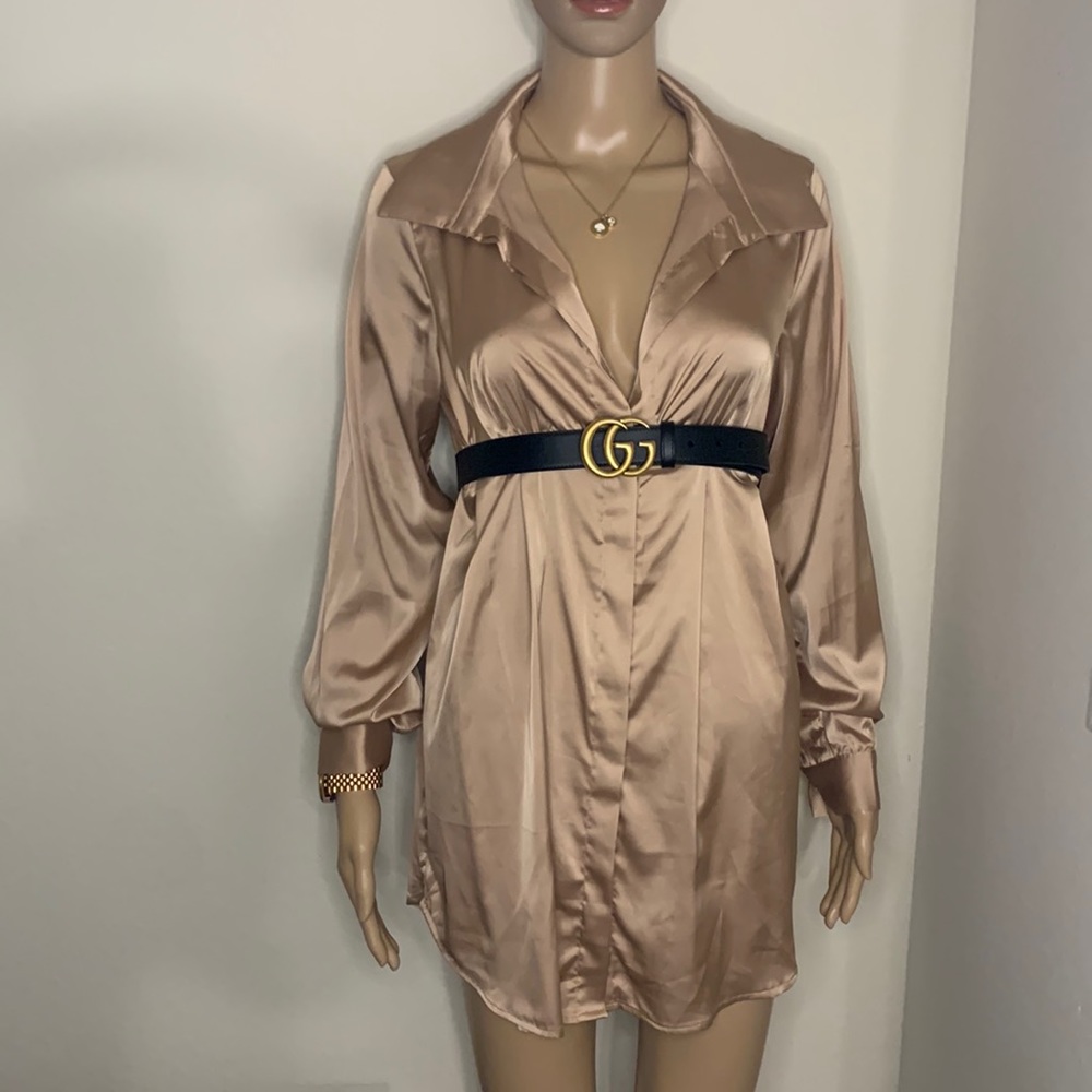 Silk shirt dress